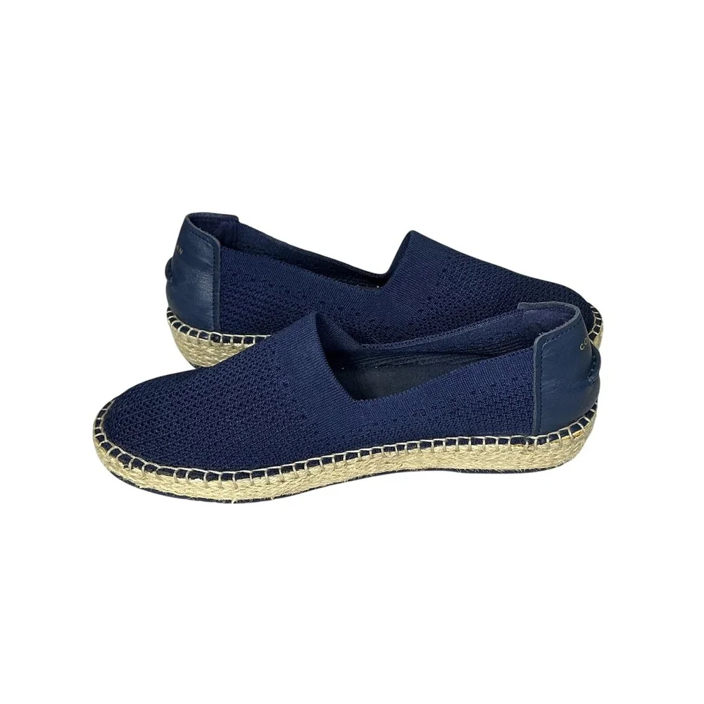 Cole Haan Cloudfeel Navy Blue Knit Espadrille Grand.OS Flats Slip On Shoe 9